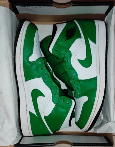 Air Jordan 1 Mid Color: Luck Green/black-white Originales