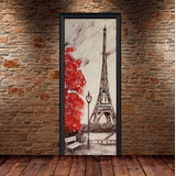 Vinilo Para Puerta Torre Eiffel Paris Paisaje M3