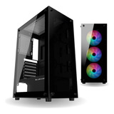 Gabinete Gamer Bg-045 Prism Frontal Em Vidro Preto Usb 3.0