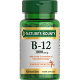 Vitamina B12 1000mcg Con 100 Tabletas Natures Bounty Sabor Sin Sabor