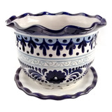 Maceta C/ Plato De Talavera Poblana Barroca 17x21 Cm Pino #6