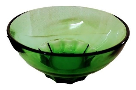 Compotera De Vidrio Jade Vintage Color Verde Botella