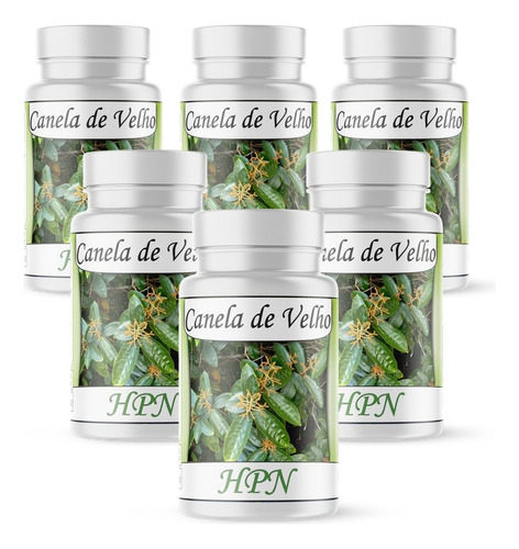 Canela De Velho Em Capsulas 6 Potes 100% Natural 500mg Sabor Sem Sabor