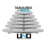 Tabuleiro Tábua P Bolo Redondo Em Mdf Branco Kit 6 Unidades