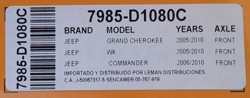 Pastilla De Freno Delantera Jeep Grand Cherokee Wk Commander Foto 3