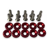 Arandelas Aluminio Moto Auto Atv Ftx 6mm M6 X10u Rojo