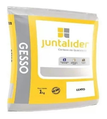 Gesso Lento Em Pó  1kg Juntalider Branco