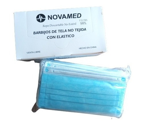 Barbijo Novamed Descartable Triple Filtro C/elastico X 50u