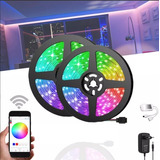 Kit 15m Fita Led Rgb P/ Set Studio Video Wi-fi Alexa Ip20