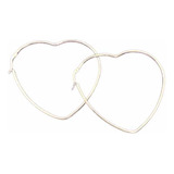 Aros Argollas Forma De Corazón De Acero Quirúrgico Blanco.