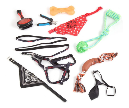 Combo Canino 3 Mix 9 Piezas, Incluye Juguetes Y Accesorios