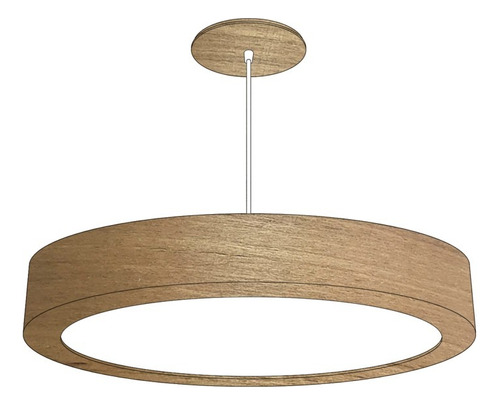 Lampara Techo Colgante O Plafon 42x9cm Tubo Madera Apto Led