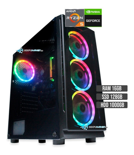 Torre Gamer Ryzen 5 3600 Ssd 128+ Hdd 1tb Ram 16 Nvidia 1030