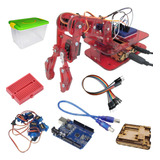 Brazo Robotico Minbox Kit Control Pc + Arduino - Color Rojo
