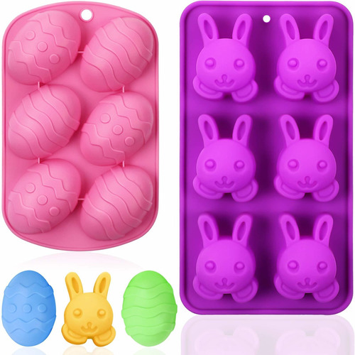 2 Moldes Con Forma De Huevo De Conejo De Pascua, Moldes...