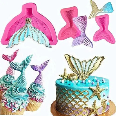 Molde 3d De Cola De Sirena Grande Jevenis Para Decoración