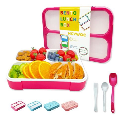 Hcywoc Lonchera Bento Para Niños, Lonchera Bento Sin Bpa Par