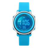 Reloj Digital Niños 7 Colores Luz Deportes Sumergible .