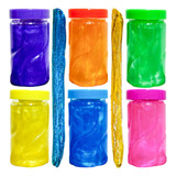 Pote Slime Masa Con Glitter Juguete Souvenir Antiestres X 6