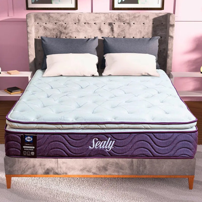Colchón King Size Sealy New Manchester Color Violeta oscuro | Meses sin interés