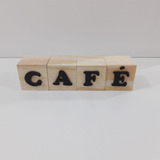 Cubos Com Letras  Em Mdf Para Decoração De Bancada, Café 