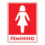 Placa Banheiro Feminino Em Alumínio + Brinde Adesivo Regra