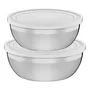Set 2 Bowls Acero Inox C/tapa Tramontina Freezinox 18 Y 20cm Gris