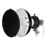 Refletor Beauty Dish Universal Com Colmeia Para Flash Tocha.