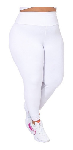 Calça Legging Branca Enfermagem Plus Size Em Suplex 