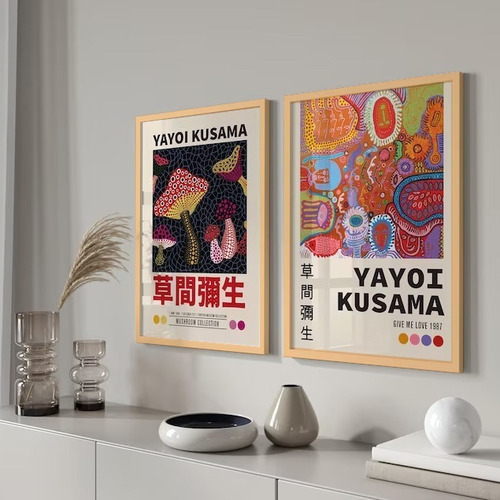 Cuadros  Decorativo Eclecticos Boho Yayoi Kusama Set X2