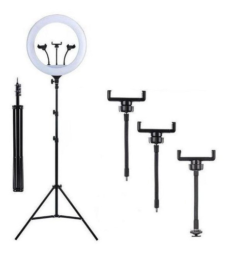 Iluminador Led Ring Light Grande Forte 46cm 18 Pol + Tripé2m