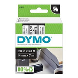 Etiqueta Plástica Dymo D1 9mm Texto Negro Fondo Blanco