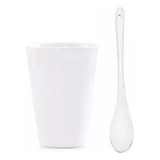 6 Vaso Pocillo Taza Café Sin Asa Cerámica  100ml + Cucharita