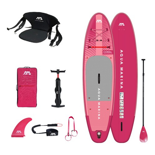 Tabla Stand Up Paddle Inflable Aquamarina Coral Con Asiento