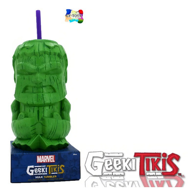 Vaso Tiki Hulk Greekitikis Marvel Avengers Plástico Popote 620 mL | Meses sin interés