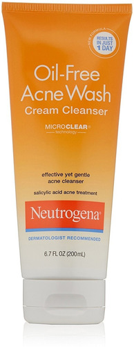 Neutrogena Oil-free Acne Wash Crema Limpiadora 6.70 Oz