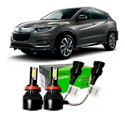 Super Led Branca Farol De Milha Honda Hr-v 2015 A 2023