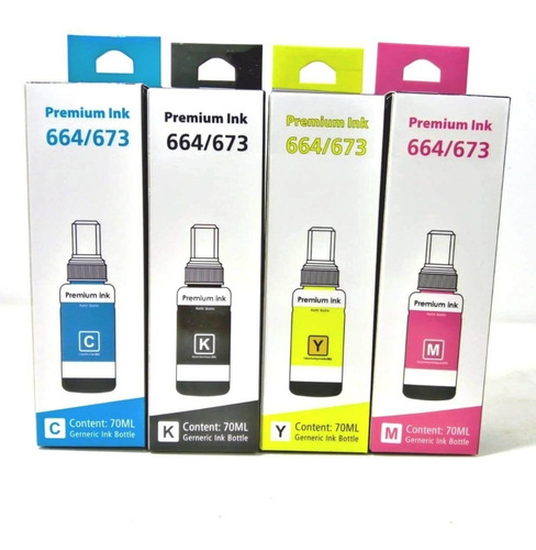 Kit 4 Tinta Premium Para Epson 664 L200,l210,l310,l355,l555
