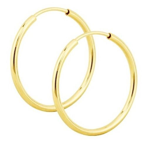 Brinco Argola Feminino Em Ouro 18k 1,5cm 0.6 Grama + Brinde