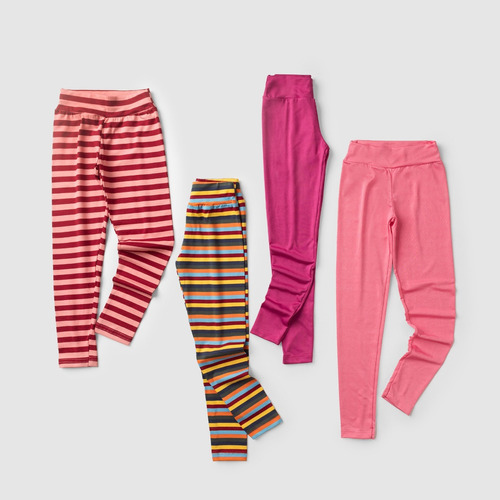 Kit 4 Calças Legging Infantil Meninas Do 3 Ao 14 Anos