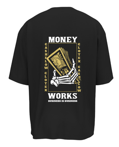 Remera Oversize Money Algodon Peinado Premium Clotex