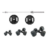 Kit/set 70 Lb De Mancuernas Hex  Discos Pesas Gimnasio 