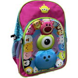 Mochila Escolar Atm Disney Tsum Tsum 1656 Color Fucsia Diseño Liso