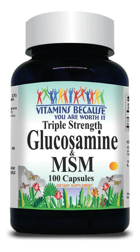  Vitamins Because | Glucosamine & Msm I 100 Capsules I Usa