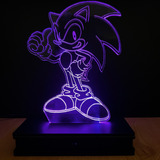 Lampara Led 3d Rgb Holograma Con Control Modelo Sonic