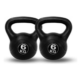 Set 2 Pesas Rusas De 6 Kg Kettlebel 13.2 Libras Fitness Gym