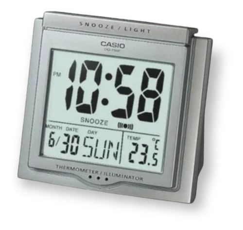 Reloj Despertador Casio Dq750 Termómetro Y Calendario