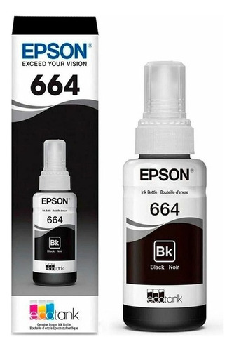 Botella Tinta Epson 664 Negro Original L100 L200 L300 L3050