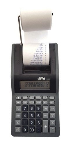 Calculadora Con Impresor 12 Digitos Papel Visor Cifra Pr-26