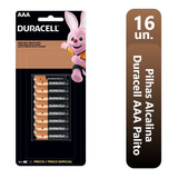 Kit 16pilhas Duracell Palito Aaa Econopack Mn2400b16 Oficial